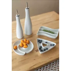 White Porcelain 2-pc. Oil and Vinegar Carafe Set