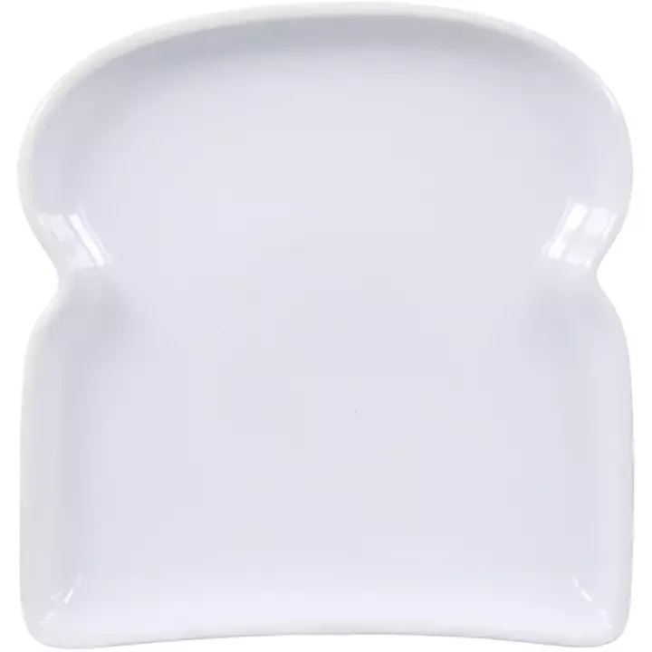 White Porcelain Toast Plates, Set of 4