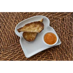 White Porcelain Toast Plates, Set of 4