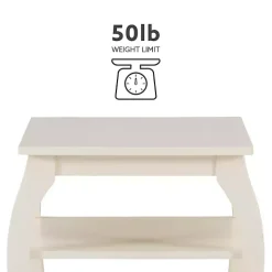 White Prismatic Wood Accent Table