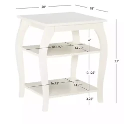 White Prismatic Wood Accent Table
