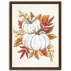 White Pumpkins Framed Canvas Art Print