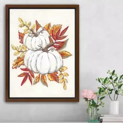 White Pumpkins Framed Canvas Art Print