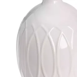 White Raised Geometric Table Lamp