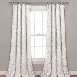 White Ravello Pintuck Curtain Panel, 84 in.