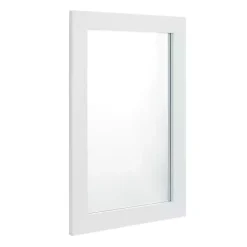 White Rectangular Wood Wall Mirror