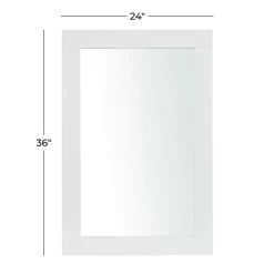 White Rectangular Wood Wall Mirror