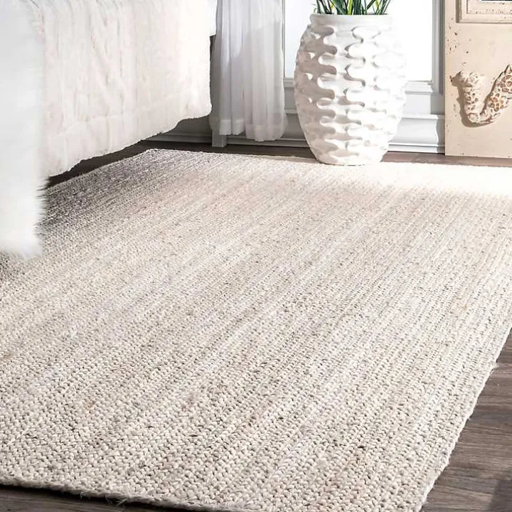 White Reno Woven Area Rug, 3x5