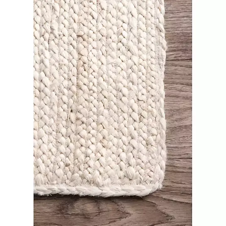 White Reno Woven Area Rug, 3x5