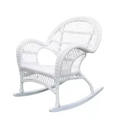 White Resin Wicker Rocking Chair
