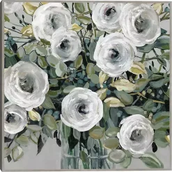 White Rose Parade Framed Canvas Art Print