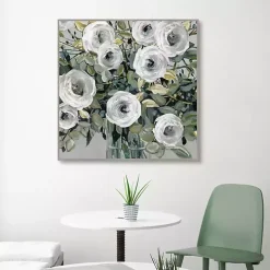 White Rose Parade Framed Canvas Art Print