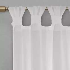 White Rosette Tab Top Curtain Panel, 63 in.