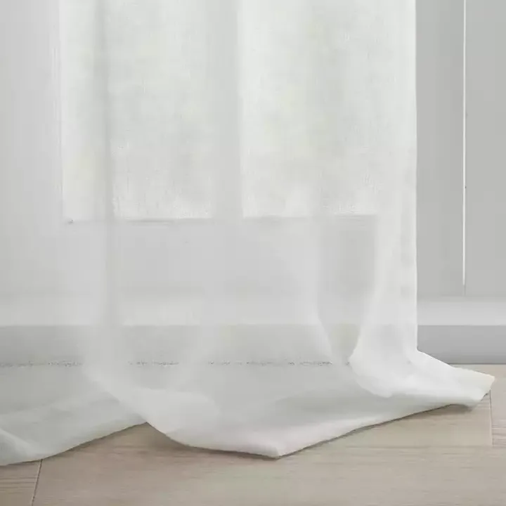 White Rosette Tab Top Curtain Panel, 84 in.