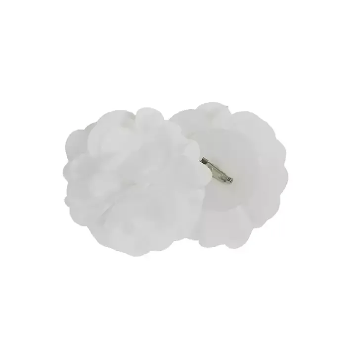 White Rosette Tab Top Curtain Panel, 84 in.