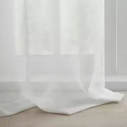 White Rosette Tab Top Curtain Panel, 95 in.