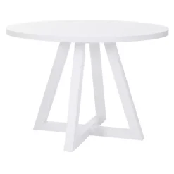 White Round Criss-Cross Base Dining Table