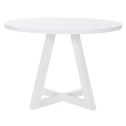 White Round Criss-Cross Base Dining Table