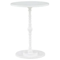 White Santel Spindle Accent Table