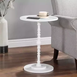 White Santel Spindle Accent Table