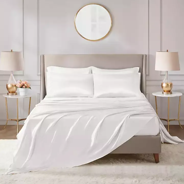 White Satin 6-pc. Queen Sheet Set