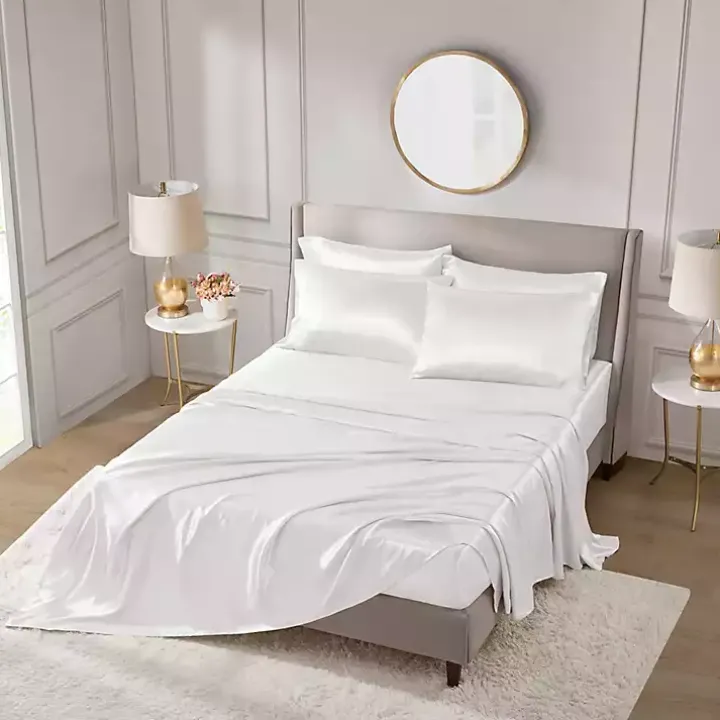 White Satin 6-pc. Queen Sheet Set