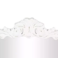 White Scroll Arched Rectangle Wall Mirror