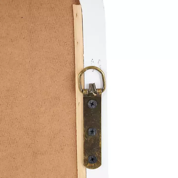 White Scroll Arched Rectangle Wall Mirror