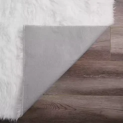 White Shag Washable Area Rug, 3x5