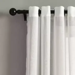 White Sheer Grommet Curtain Panel Set, 84 in.