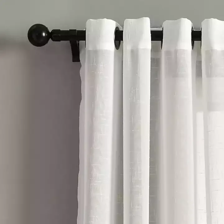 White Sheer Grommet Curtain Panel Set, 84 in.
