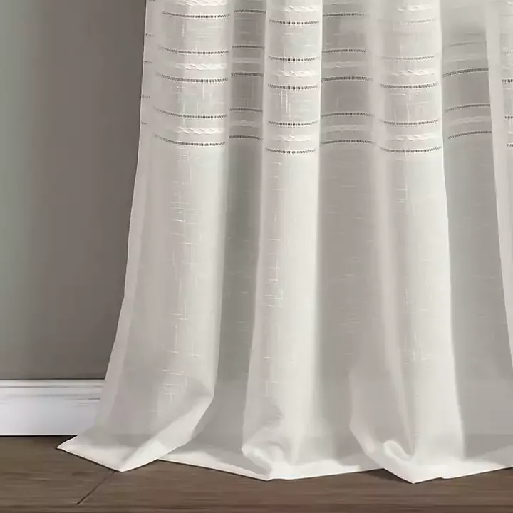 White Sheer Grommet Curtain Panel Set, 84 in.