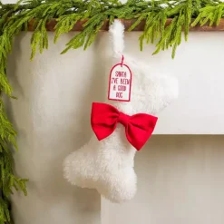 White Sherpa Dog Bone Stocking