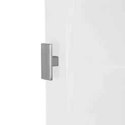 White Shutter Two Door Corner Storage Cabinet