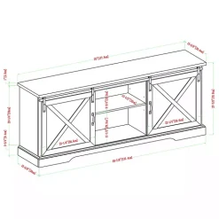 White Sliding Barn Door Media Cabinet
