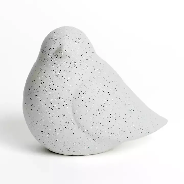 White Speckled Bird Figurine