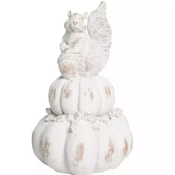 White Squirrel and Pumpkin Statue