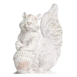 White Squirrel and Pumpkin Statue