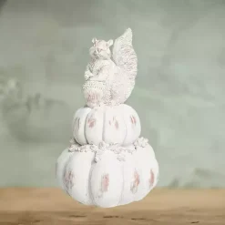White Squirrel and Pumpkin Statue