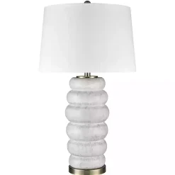 White Stacked Bubble Table Lamp