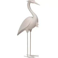 White Standing Egret Statue, 18 in.