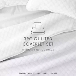 White Stitched Diamond 2-pc. Twin Quilt Set