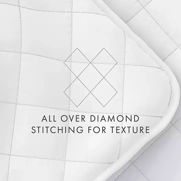 White Stitched Diamond 2-pc. Twin Quilt Set