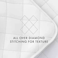 White Stitched Diamond 3-pc. Queen Quilt Set