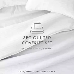 White Stitched Stripes 2-pc. Twin Quilt Set