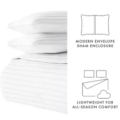 White Stitched Stripes 3-pc. King Quilt Set