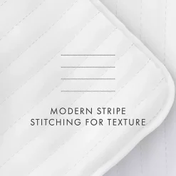 White Stitched Stripes 3-pc. King Quilt Set