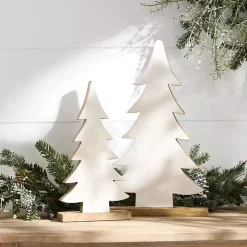 White Straight Silhouette 2-pc. Christmas Tree Set
