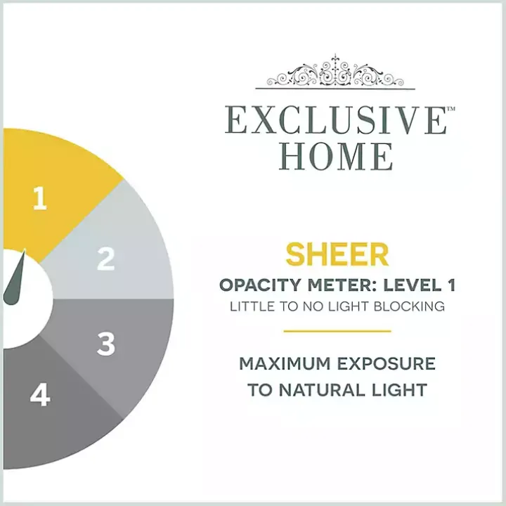 White Stripe Sheer Curtain Panel Set, 96 in.