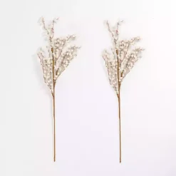 White Sugar Berry Tree Picks, Set of 2
